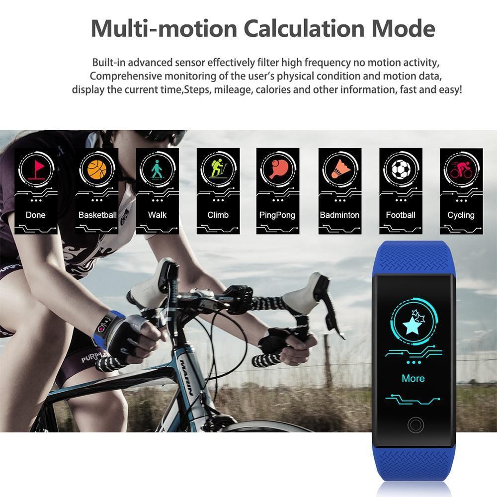 Waterproof Smartwatch Fitness Bracelet Wristband Watch Heart Rate Monitor Smart Band For iPhone Android - RAPBLUE