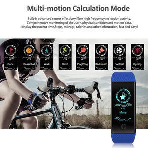 Waterproof Smartwatch Fitness Bracelet Wristband Watch Heart Rate Monitor Smart Band For iPhone Android - RAPBLUE