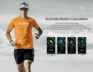 Waterproof Smartwatch Fitness Bracelet Wristband Watch Heart Rate Monitor Smart Band For iPhone Android - RAPBLUE