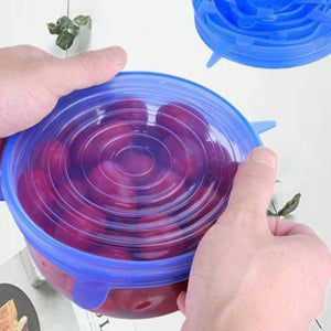Silicone Stretch Lids 6 PACK flexible Food Saving Lid Durable reusable food cover - RAPBLUE