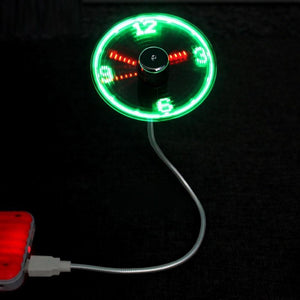 USB Mini Fan with LED Time - RAPBLUE