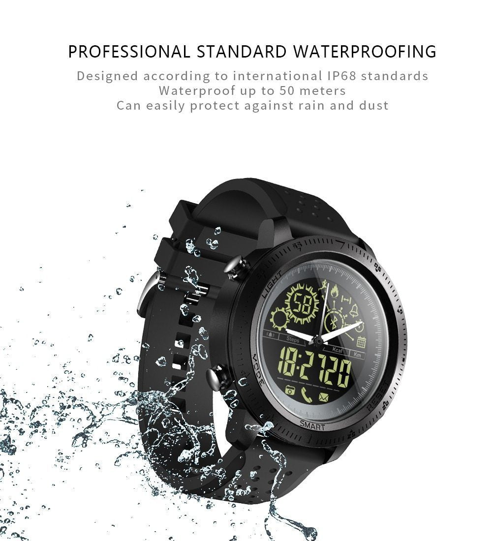 New Sport Activity Tracker Calories Pedometer Smartwatch Stopwatch Call SMS Reminder Long Standby Time Smart Watch - RAPBLUE