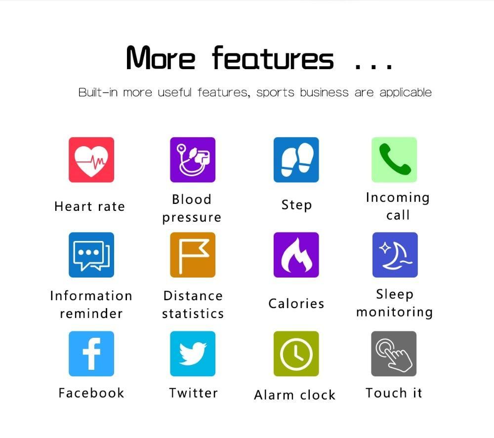 New Pedometer Blood Pressure Heart Rate Monitor Smart Watch IP67 Waterproof Sport Fitness Trakcer For iOS Android - RAPBLUE