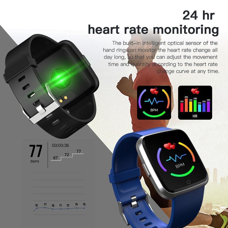 New IP67 Waterproof Fitness Tracker Heart Rate Monitor Blood Pressure Clock Smartwatch For Android iPhone - RAPBLUE