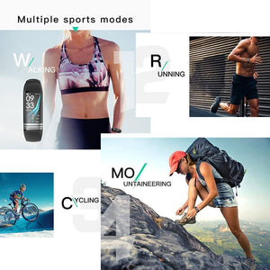 New Fitness Bracelet Blood Pressure Heart Rate Monitor Smart Band Watch Multi-Sport Mode For iPhone Android - RAPBLUE