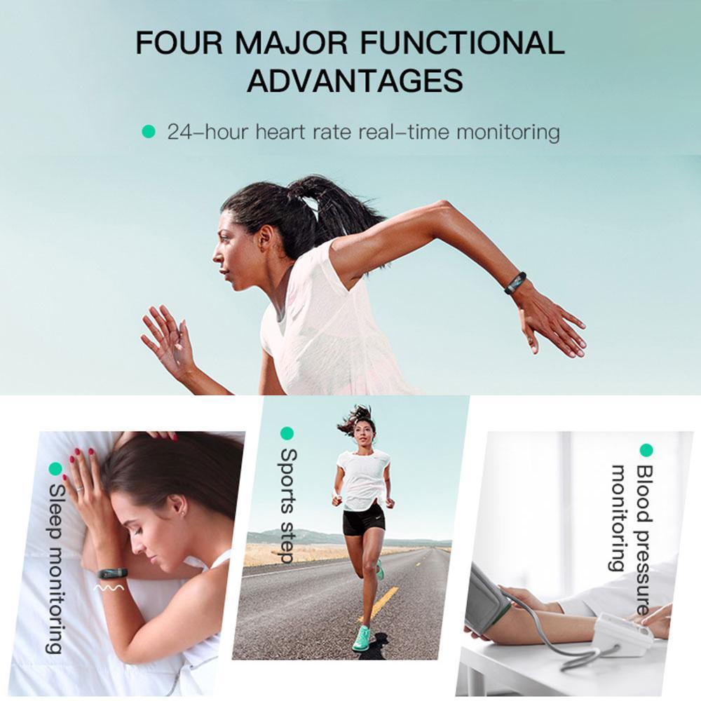 New Fitness Bracelet Blood Pressure Heart Rate Monitor Smart Band Watch Multi-Sport Mode For iPhone Android - RAPBLUE