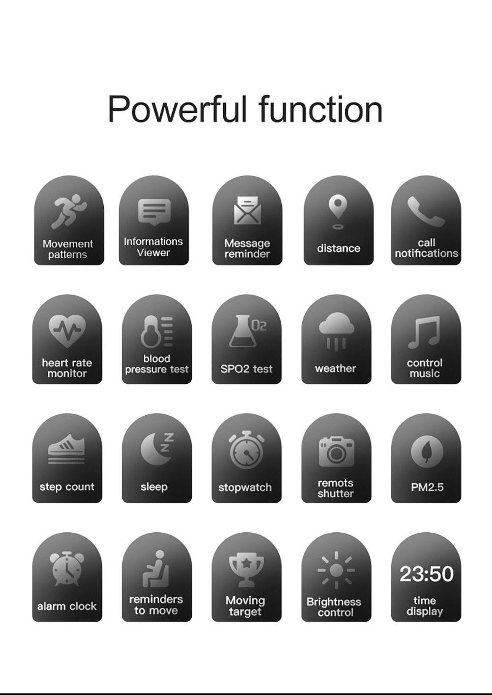 New Smart Watch Bracelet Fitness Smartwatch Blood Pressure Heart Rate Monitor For IOS Android Phones - RAPBLUE