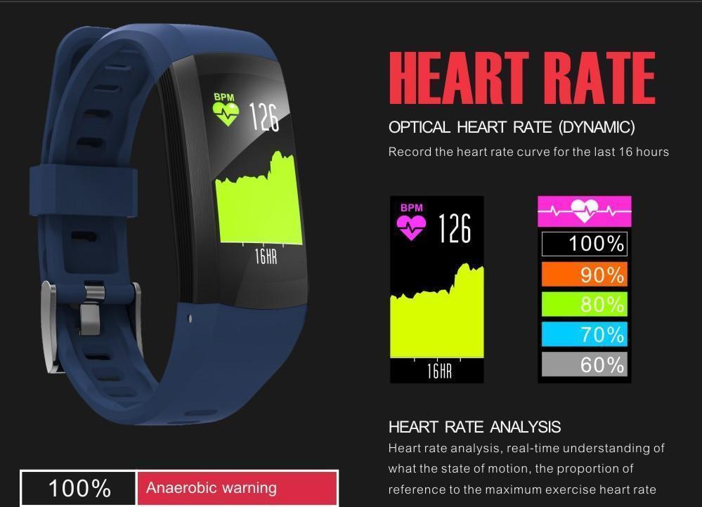 New Smart Wristband Watch IP68 Waterproof Pedometer Sport Bracelet GPS Heart Rate Activity Fitness Tracker For iOS Android - RAPBLUE