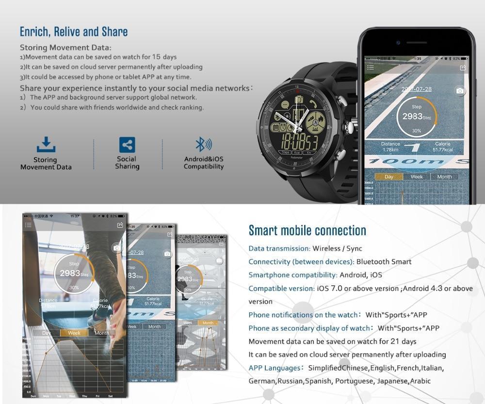 New Rugged Hybrid Smartwatch 50M Waterproof Long Standby 24h All-Weather Monitoring Smart Watch - RAPBLUE