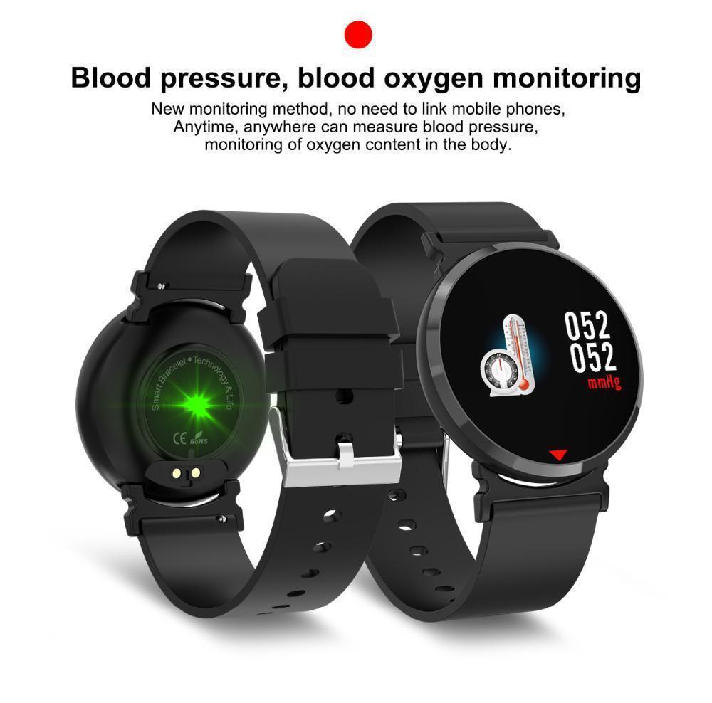 New Smartwatch With Heart Rate Blood Pressure Monitor Pedometer Call Reminder Sports Watch for Men Women - RAPBLUE