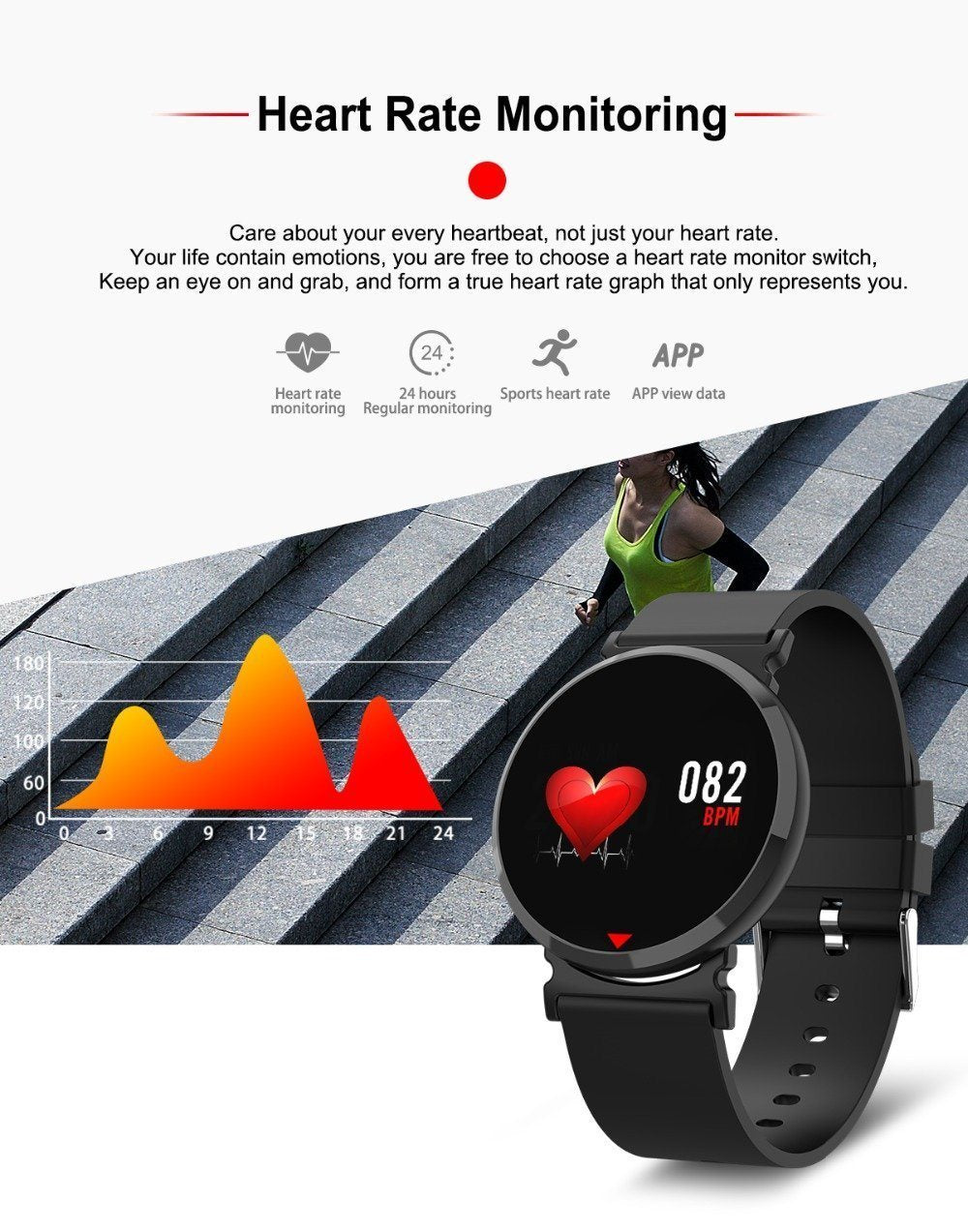 New Smartwatch With Heart Rate Blood Pressure Monitor Pedometer Call Reminder Sports Watch for Men Women - RAPBLUE