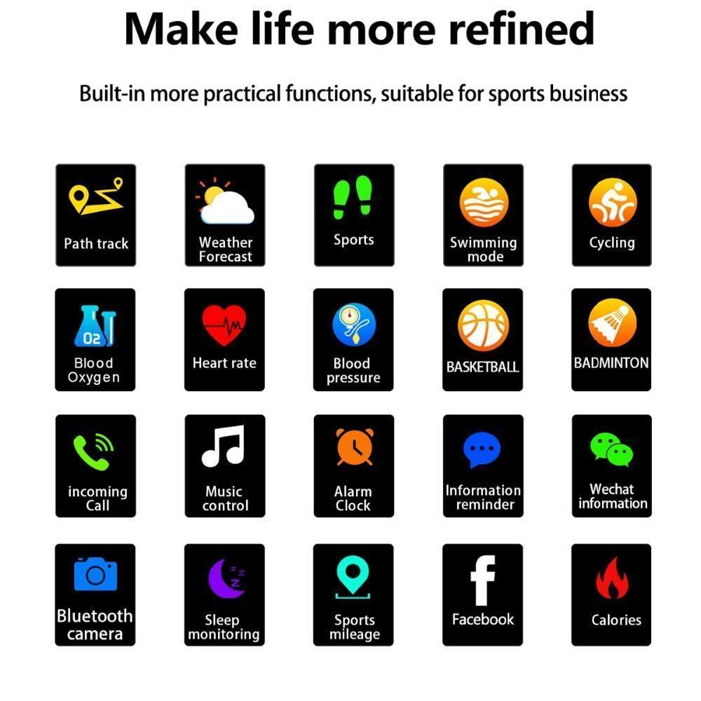 New Smart Watch Sport Waterproof Pedometers Push Message Bluetooth Swimming Smartwatch For iPhone Android - RAPBLUE