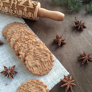 Christmas Embossing Rolling Pin - RAPBLUE