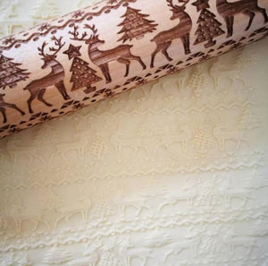 Christmas Embossing Rolling Pin - RAPBLUE