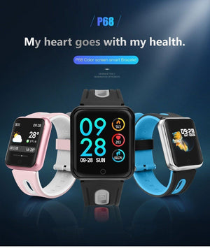 New IP68 Waterproof Smart Watch Fitness Bracelet Activity Tracker Heart Rate Monitor Blood PressureFor iOS Android - RAPBLUE