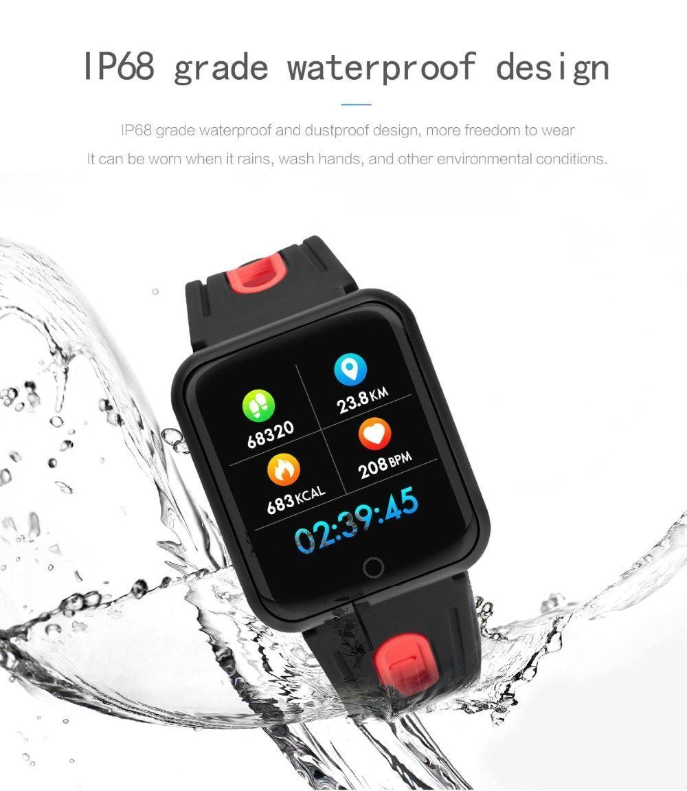 New IP68 Waterproof Smart Watch Fitness Bracelet Activity Tracker Heart Rate Monitor Blood PressureFor iOS Android - RAPBLUE