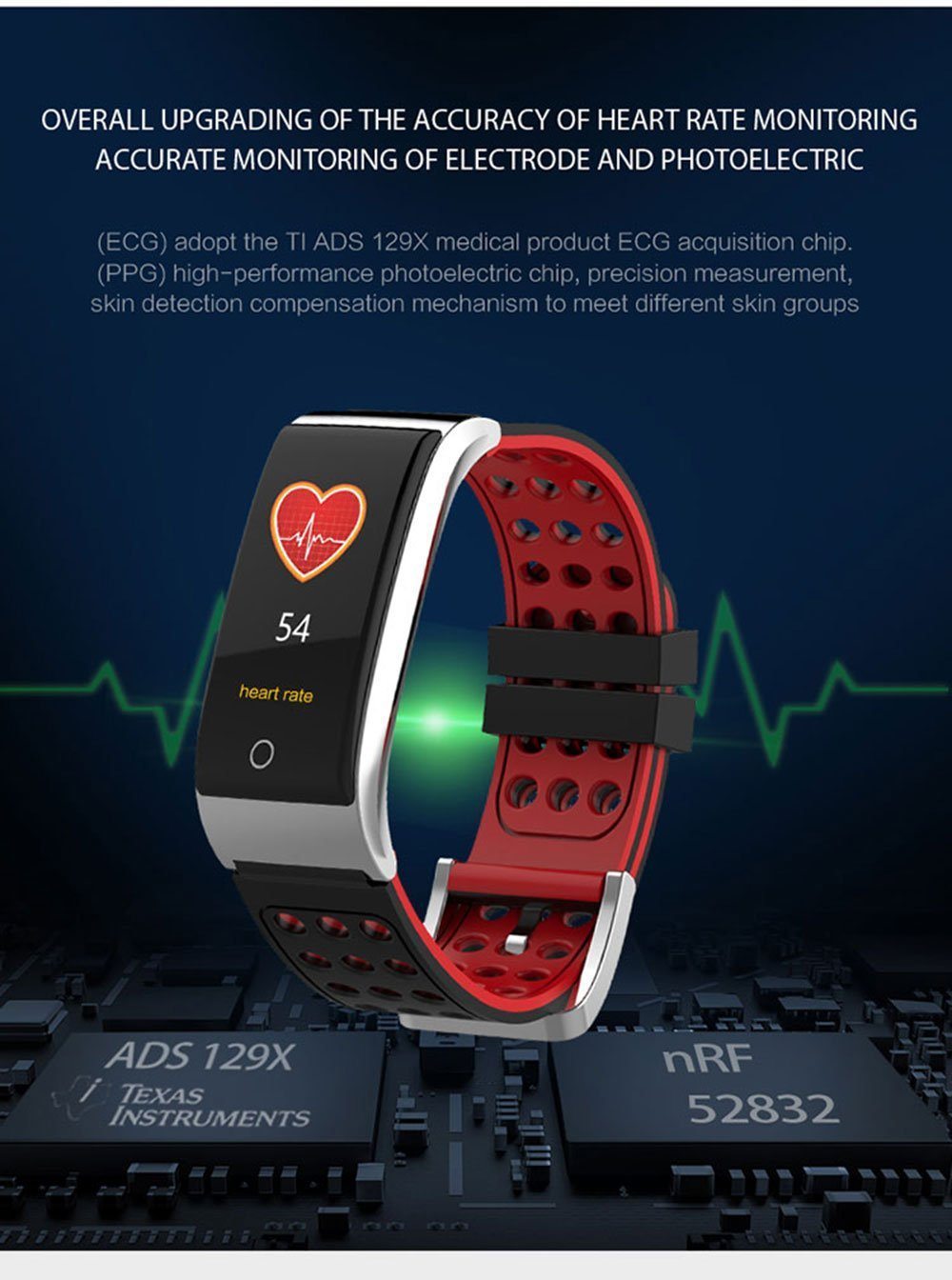 New IP67 Waterproof Smart Bracelet Blood Pressure Fitness Tracker Watch Bracelet For iPhone Android - RAPBLUE