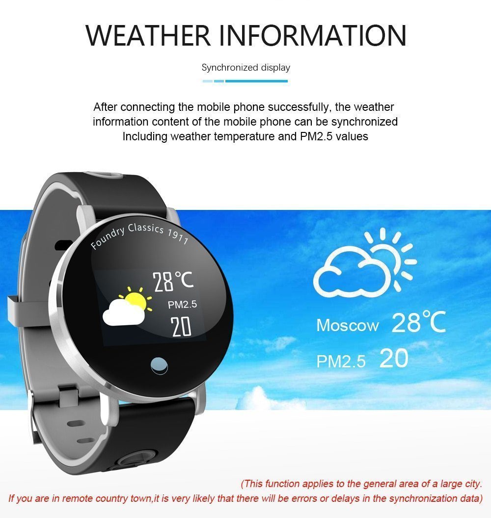 New IP68 Waterproof Bluetooth Fitness Tracker TFT Colour Screen Smartwatch For Android IOS - RAPBLUE