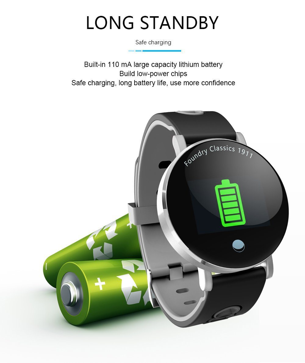 New IP68 Waterproof Bluetooth Fitness Tracker TFT Colour Screen Smartwatch For Android IOS - RAPBLUE