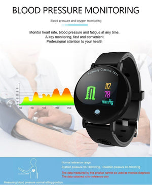 New IP68 Waterproof Bluetooth Fitness Tracker TFT Colour Screen Smartwatch For Android IOS - RAPBLUE