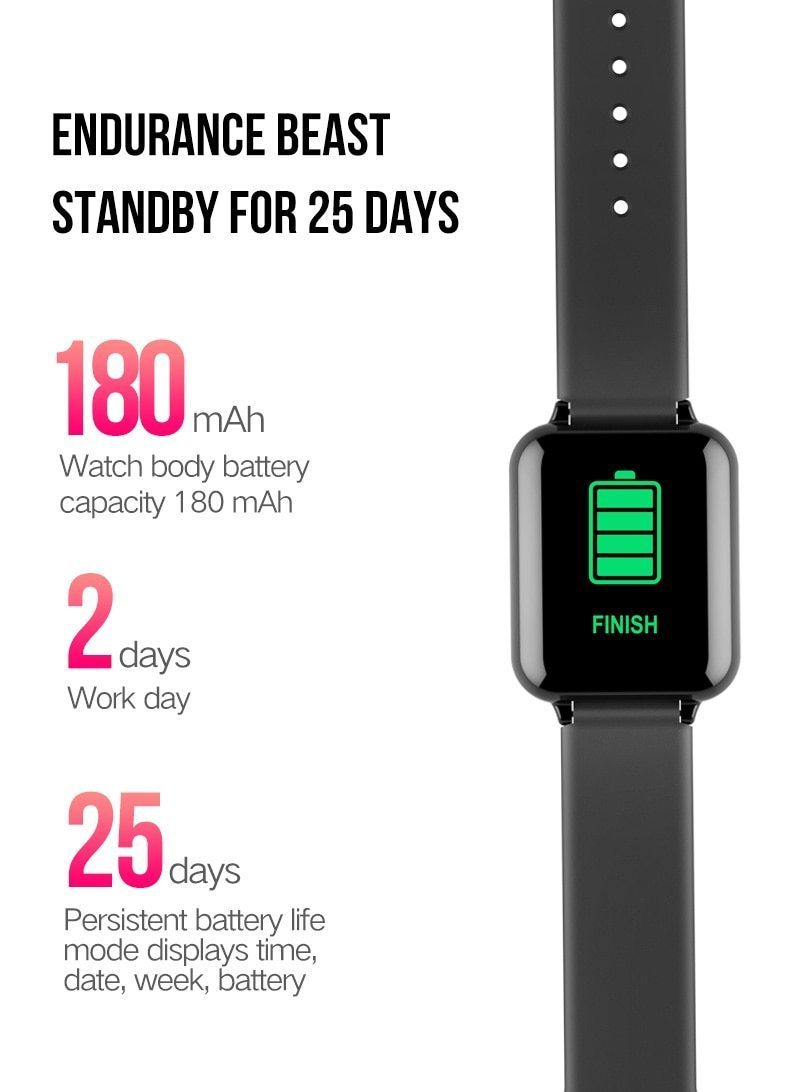 New Waterproof Sport Smartwatch Heart Rate Blood Pressure Monitor Fitness Tracker For iPhone Android - RAPBLUE