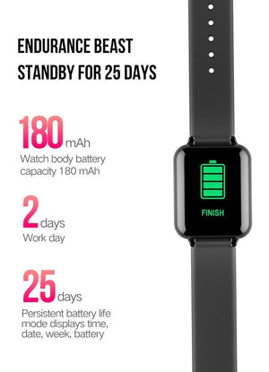 New Waterproof Sport Smartwatch Heart Rate Blood Pressure Monitor Fitness Tracker For iPhone Android - RAPBLUE