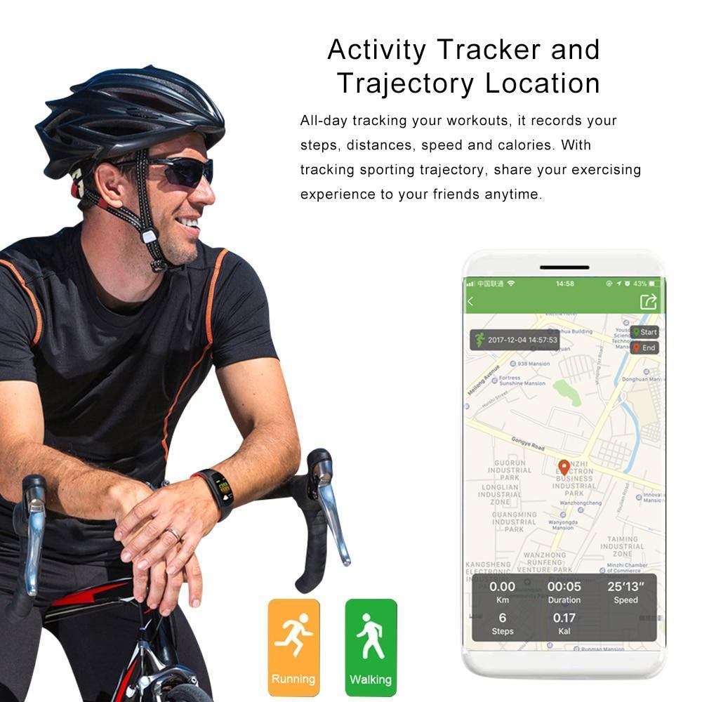 New Smart Fitness Bracelet Big 3D Display Heart Rate Monitor Waterproof Pedometer Smart Band Watch For iPhone Android - RAPBLUE