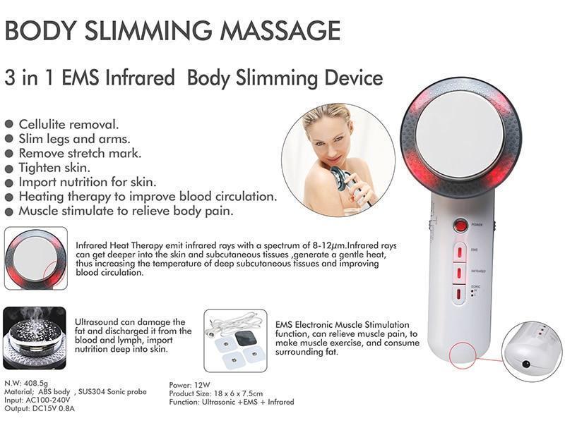 Ultrasound EMS Body Slimming Massager Weight Loss Lipo Anti Cellulite Fat Burner - RAPBLUE