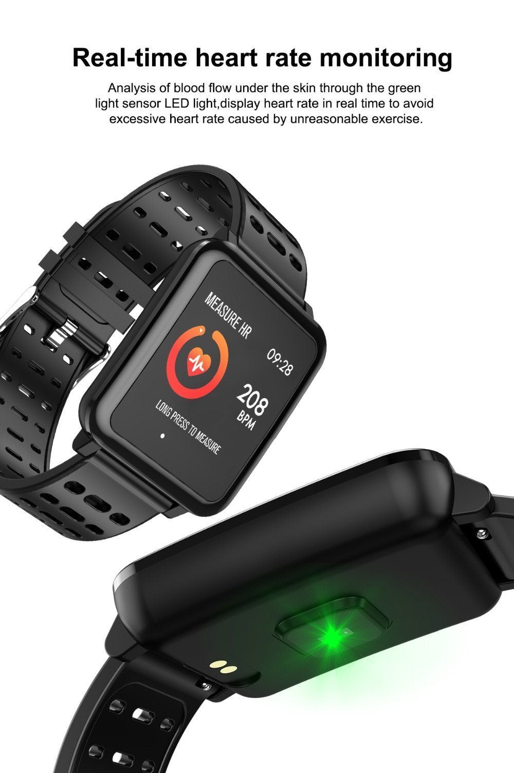 New Smart Watch Heart Rate Monitor Blood Pressure Activity Tracker Bracelet Water-Resistant Sport Band - RAPBLUE