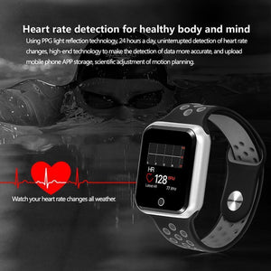 New IP67 Waterproof Sport Fitness Tracker Pedometer Heart Rate Blood Pressure Monitor Smartwatch For iPhone Android - RAPBLUE