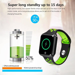 New IP67 Waterproof Sport Fitness Tracker Pedometer Heart Rate Blood Pressure Monitor Smartwatch For iPhone Android - RAPBLUE