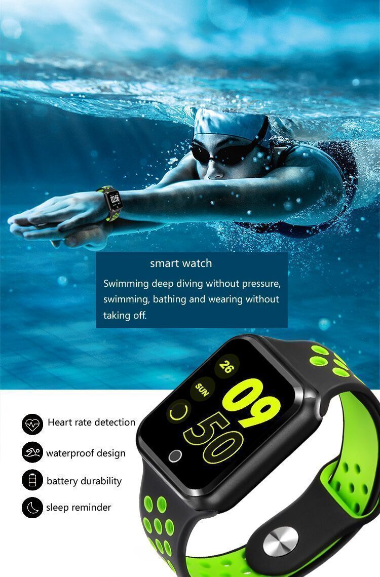 New IP67 Waterproof Sport Fitness Tracker Pedometer Heart Rate Blood Pressure Monitor Smartwatch For iPhone Android - RAPBLUE