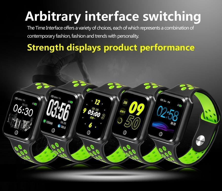 New IP67 Waterproof Sport Fitness Tracker Pedometer Heart Rate Blood Pressure Monitor Smartwatch For iPhone Android - RAPBLUE