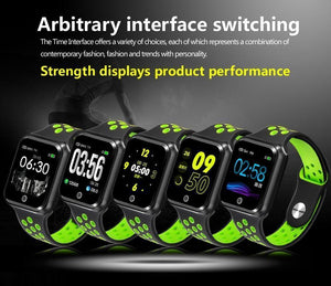 New IP67 Waterproof Sport Fitness Tracker Pedometer Heart Rate Blood Pressure Monitor Smartwatch For iPhone Android - RAPBLUE