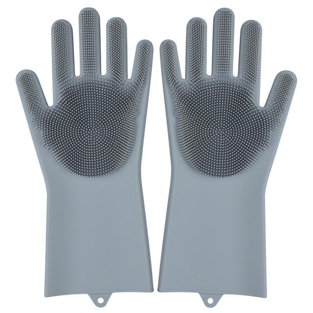 Rubber Scrubber Dish washing and Cleaning Gloves Silicone - RAPBLUE