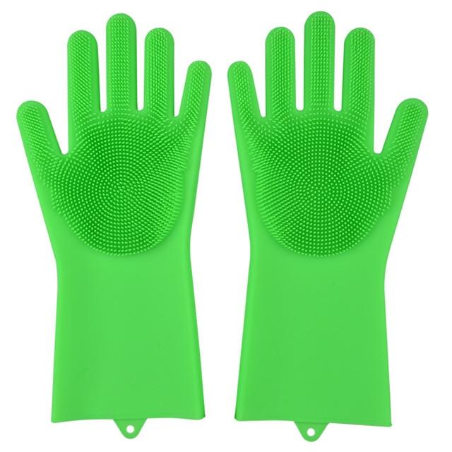 Rubber Scrubber Dish washing and Cleaning Gloves Silicone - RAPBLUE