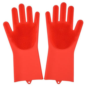 Rubber Scrubber Dish washing and Cleaning Gloves Silicone - RAPBLUE