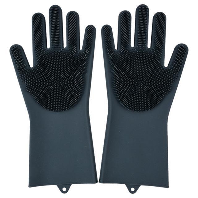 Rubber Scrubber Dish washing and Cleaning Gloves Silicone - RAPBLUE