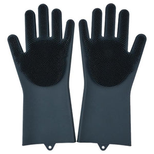 Rubber Scrubber Dish washing and Cleaning Gloves Silicone - RAPBLUE