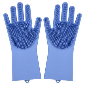 Rubber Scrubber Dish washing and Cleaning Gloves Silicone - RAPBLUE