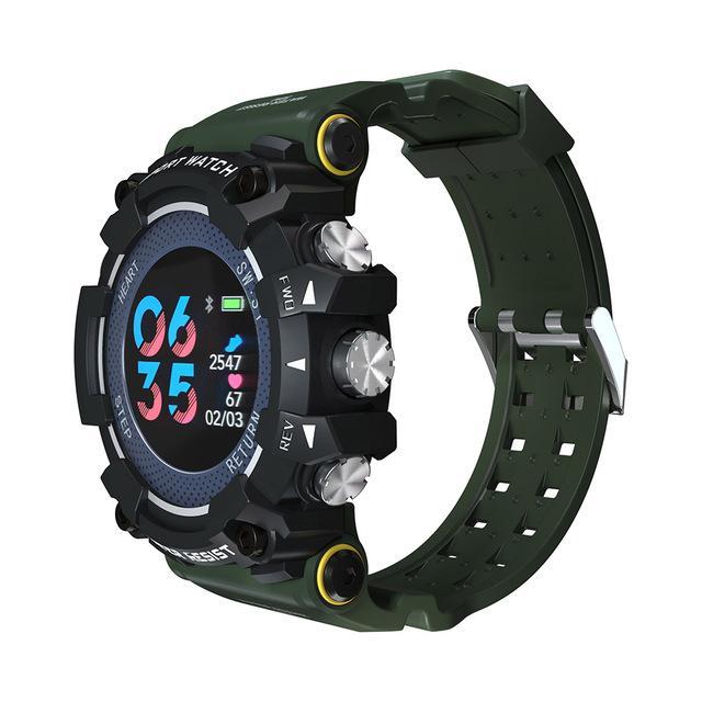 New Colour Screen Sport Smart Watch 50 ATM Waterproof Men Heart Rate Monitoring Smartwatch For iPhone Android - RAPBLUE