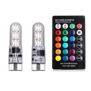 Multi-color Car LED Lights with Remote Control 194 168 501 - RAPBLUE