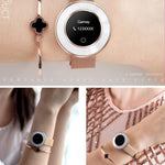 New Lady Smart Bracelet Watch IP68 Waterproof Steel Strap Heart Rate Blood Pressure Tracker Smart Watch For iPhone Android - RAPBLUE