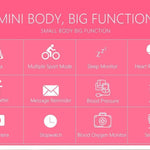 New Lady Smart Bracelet Watch IP68 Waterproof Steel Strap Heart Rate Blood Pressure Tracker Smart Watch For iPhone Android - RAPBLUE