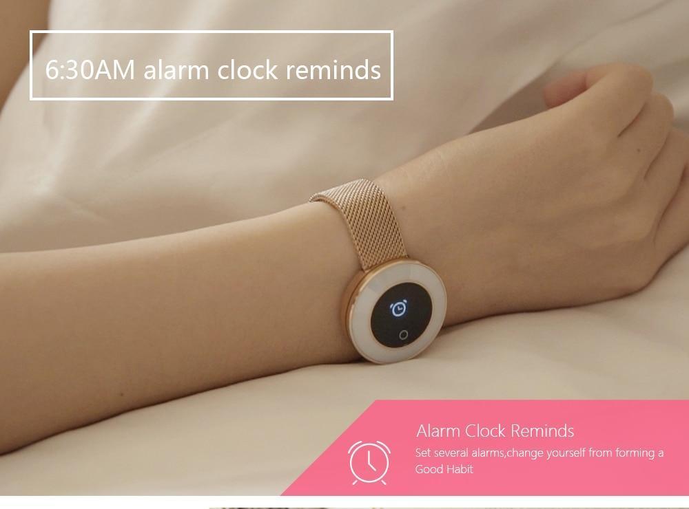 New Lady Smart Bracelet Watch IP68 Waterproof Steel Strap Heart Rate Blood Pressure Tracker Smart Watch For iPhone Android - RAPBLUE