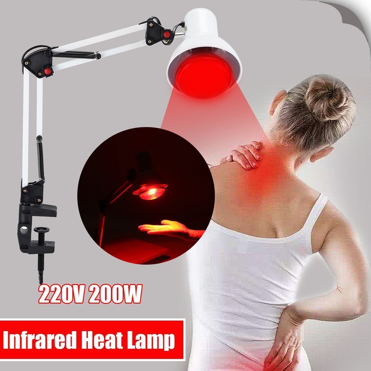 Infrared Therapeutic Pain Relief Heat Lamp - RAPBLUE