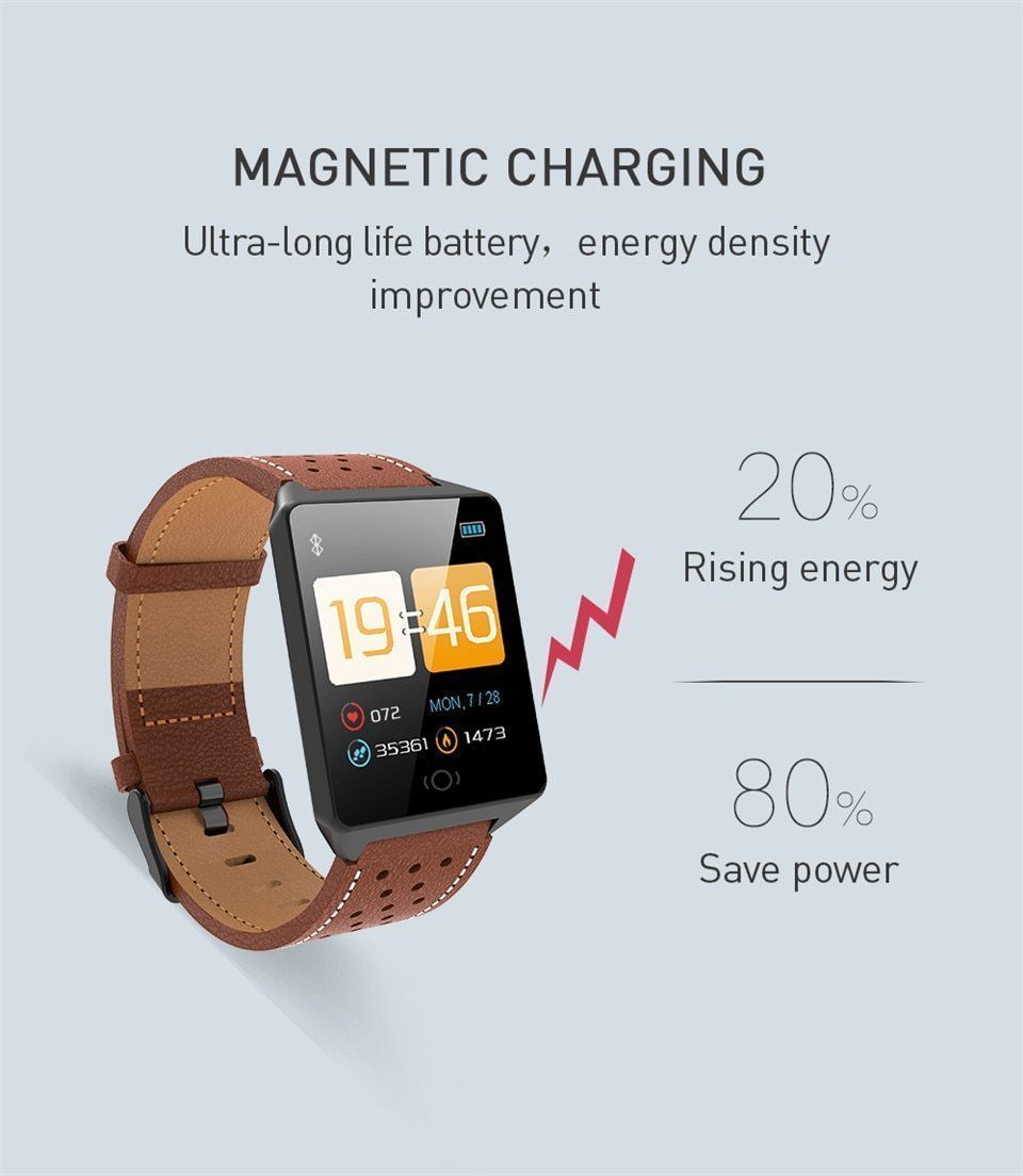 New Smart Watch With Blood Pressure Heart Rate Monitor Sports Fitness Tracker Men Smartwatch For Android iPhones - RAPBLUE