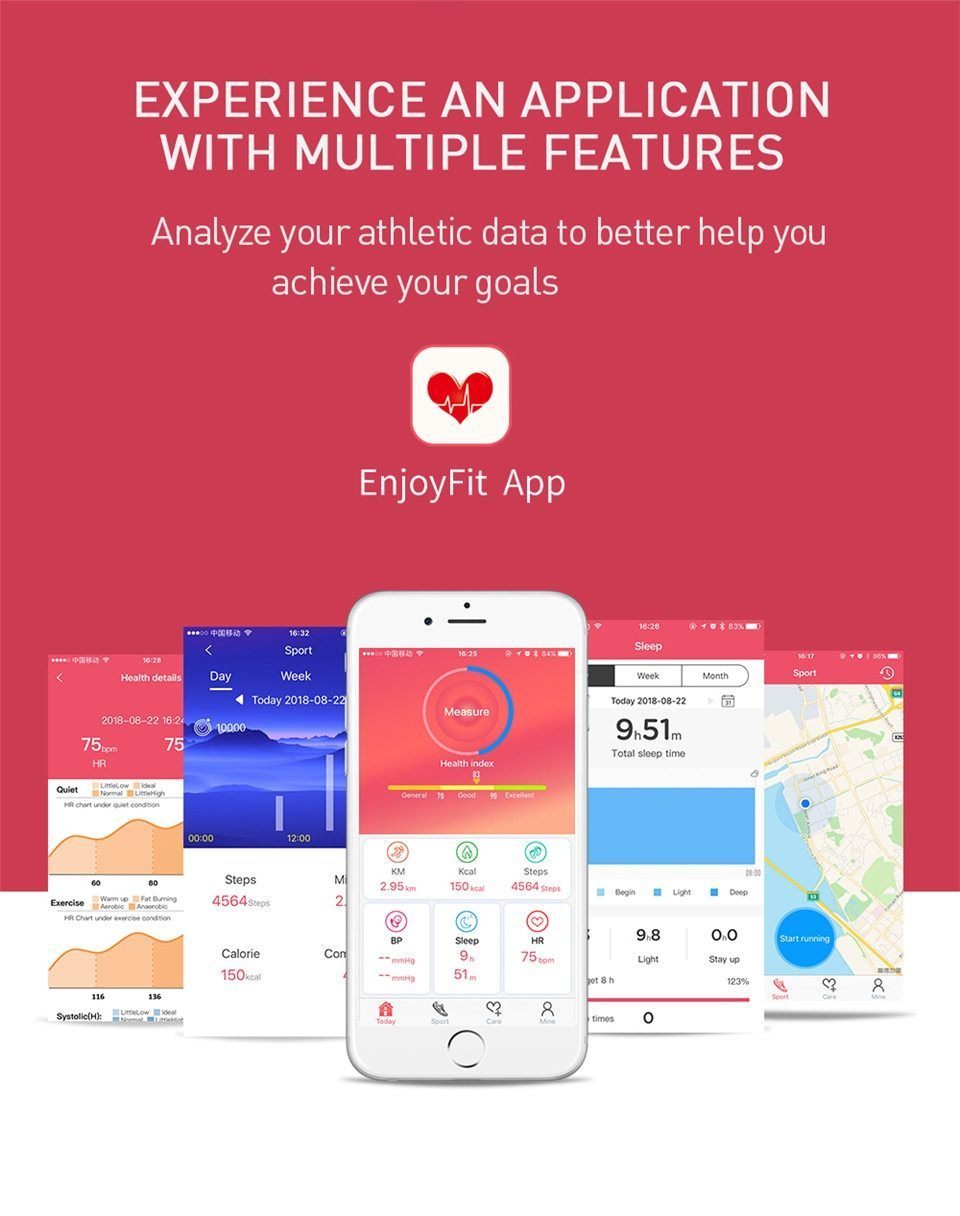 New Smart Watch With Blood Pressure Heart Rate Monitor Sports Fitness Tracker Men Smartwatch For Android iPhones - RAPBLUE