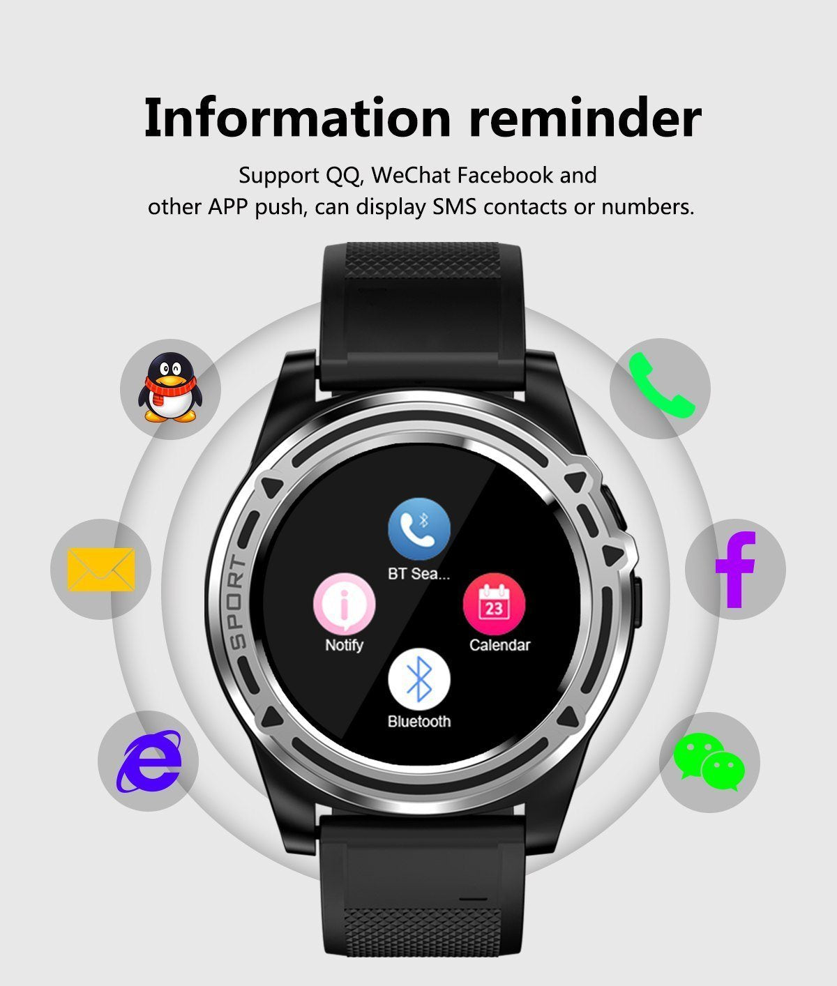 New Smart Sport Watch Fitness Tracker Camera Music Bluetooth Steps Calorie Distance Activity Tracker - RAPBLUE