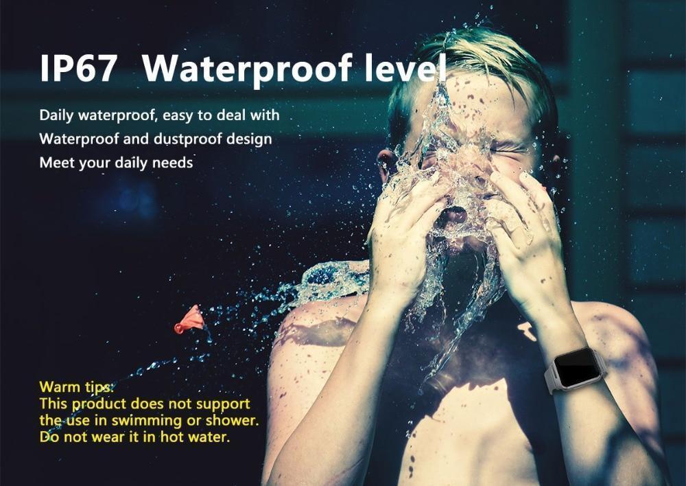 New IP67 Waterproof Dynamic Blood Oxygen Pressure Pedometer Fitness Tracker Heart Rate Smartwatch For Android iPhones - RAPBLUE